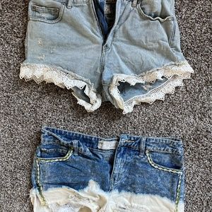 Worn Free People Distressed Jean Shorts, Size 26